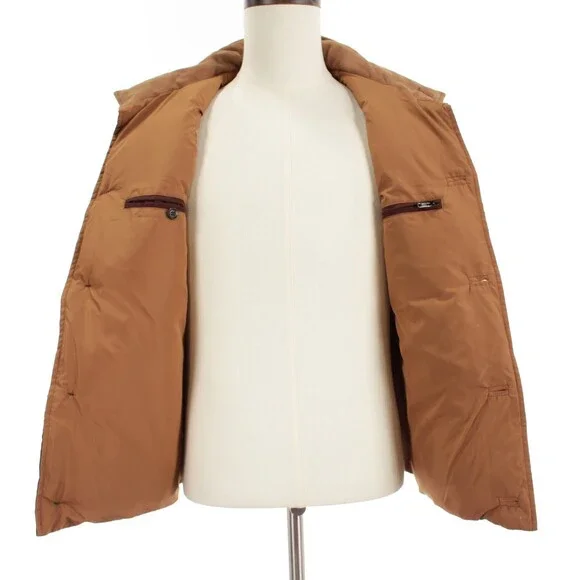 Luciano Barbera NWD Down Puffer Vest Size 50 (US M) in Brown 100% Polyester